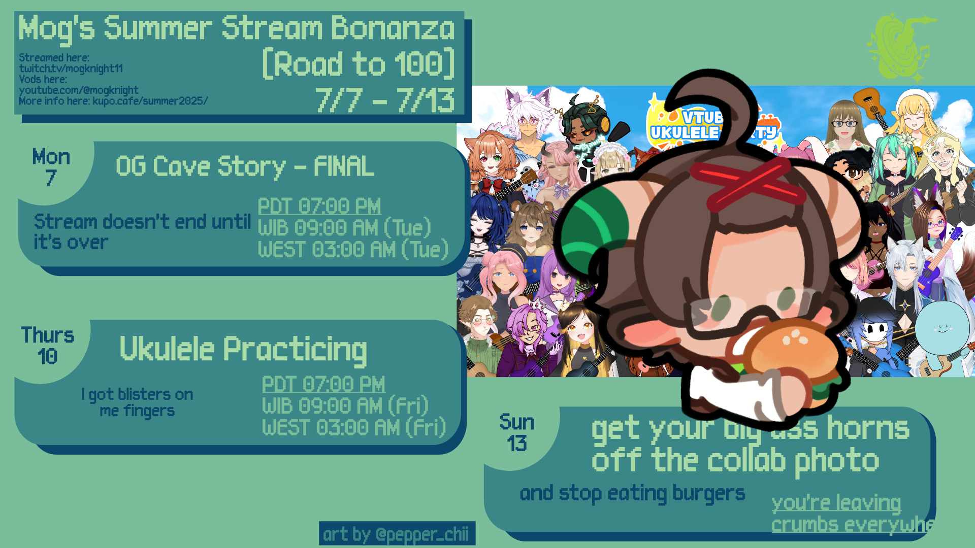 Mog's Summer Bonanza Schedule for the 7th