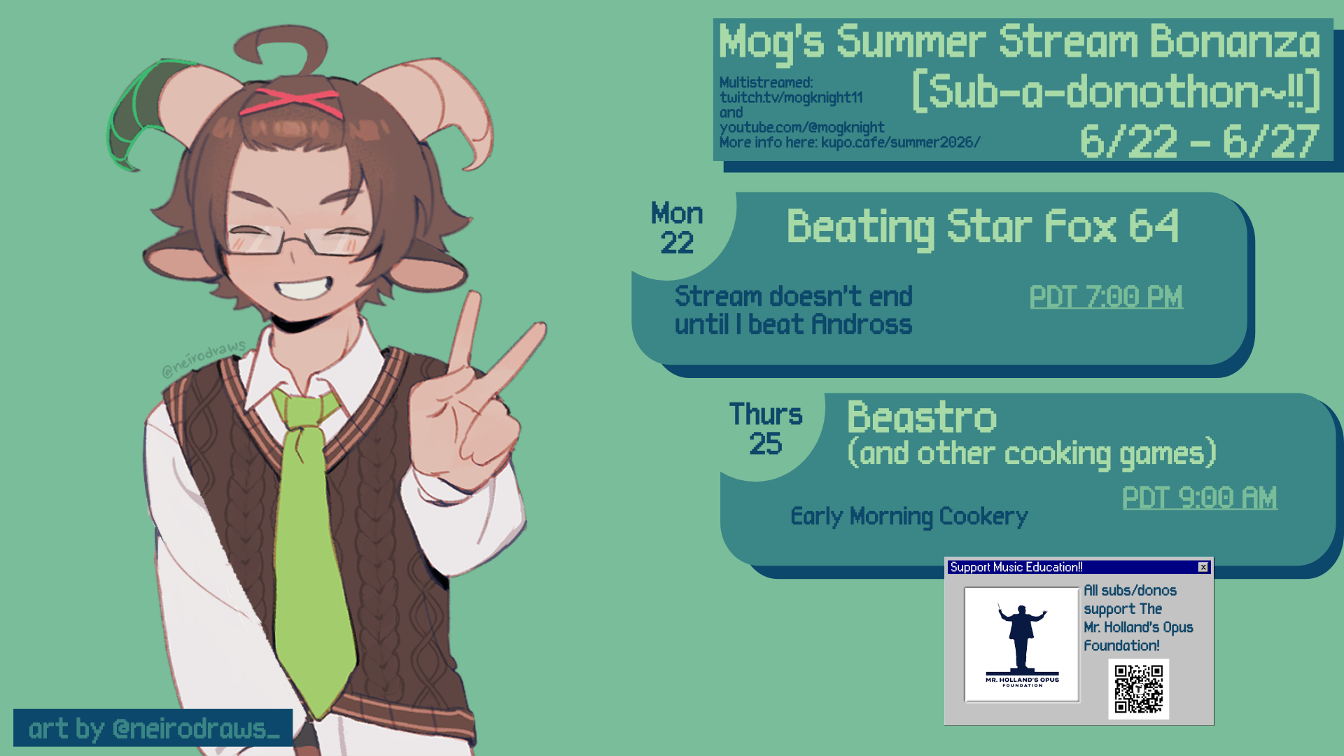 Mog's Summer Bonanza Schedule Week 2
