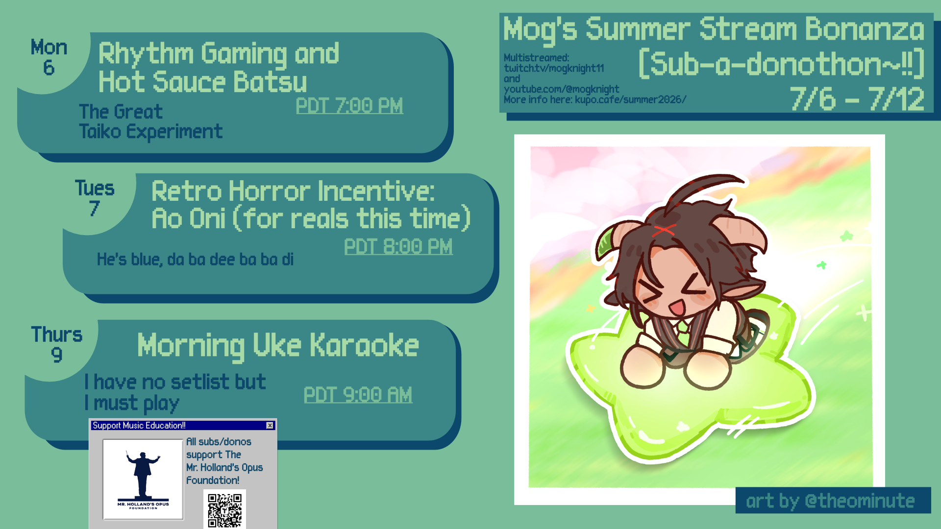 Mog's Summer Bonanza Schedule Week 2