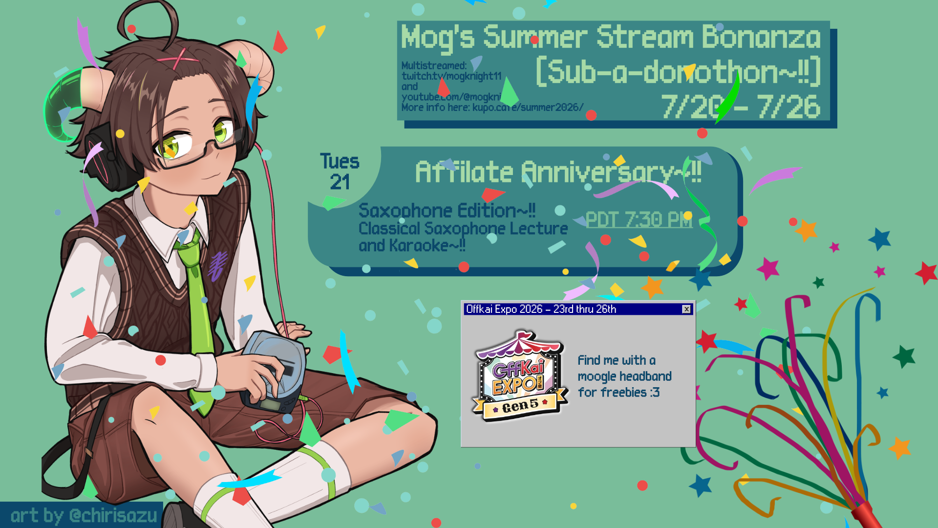 Mog's Summer Bonanza Schedule Week 6