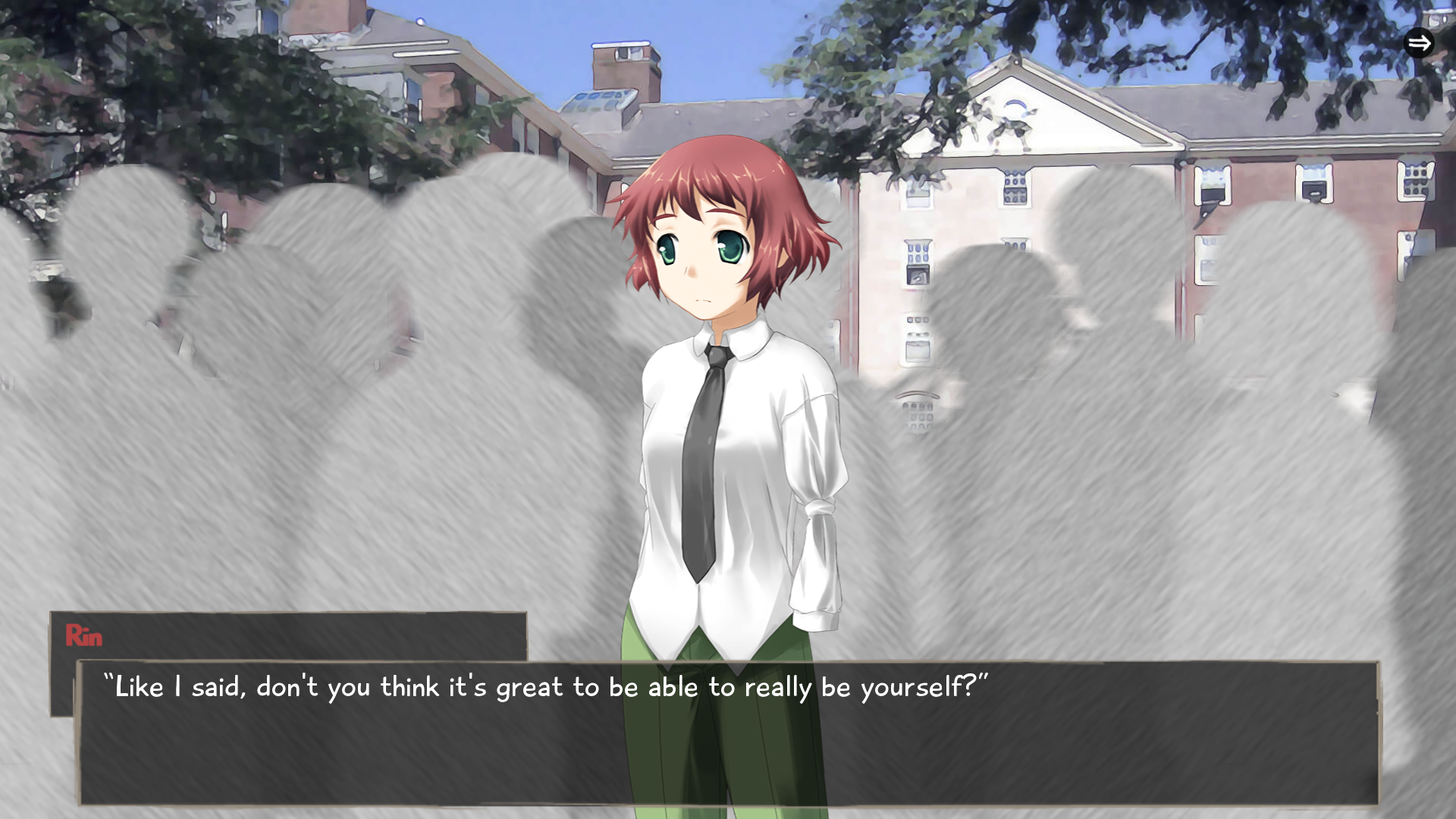 Rin saying 'isn't great to really be yourself'